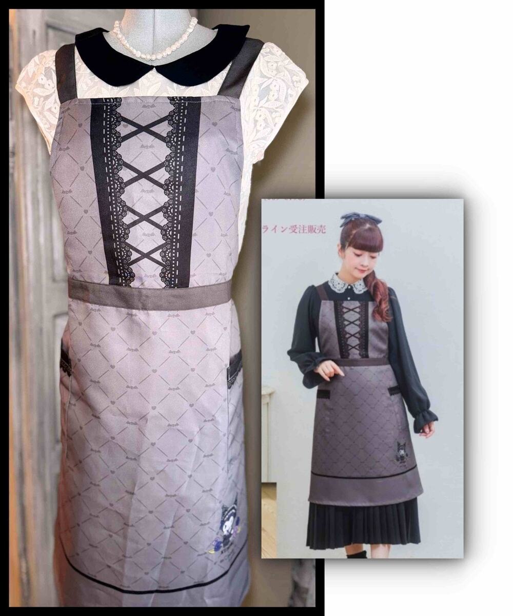 Misako Aoki m petit by misako Sanrio Kuromi Apron Size M - L Gothic Lolita